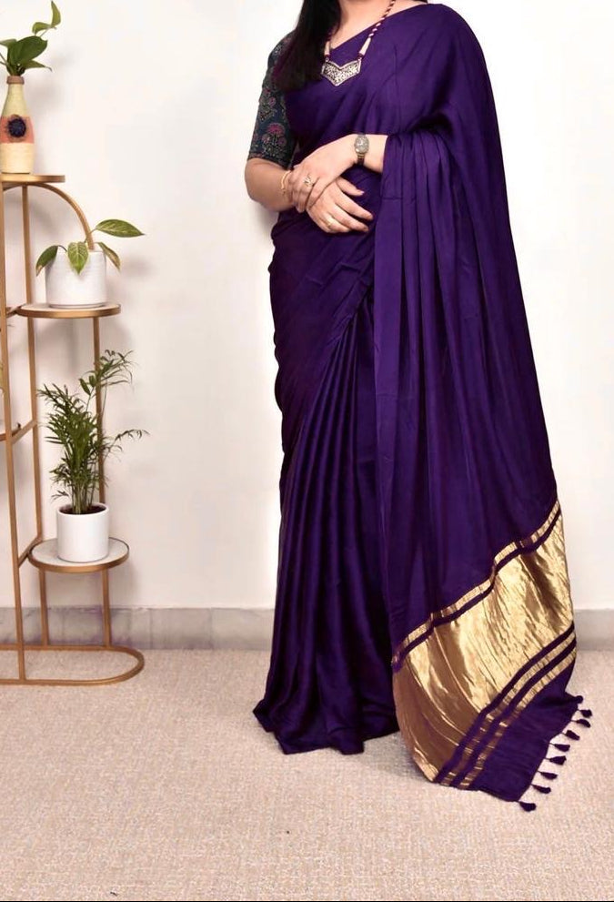 Pure modal silk purple colour