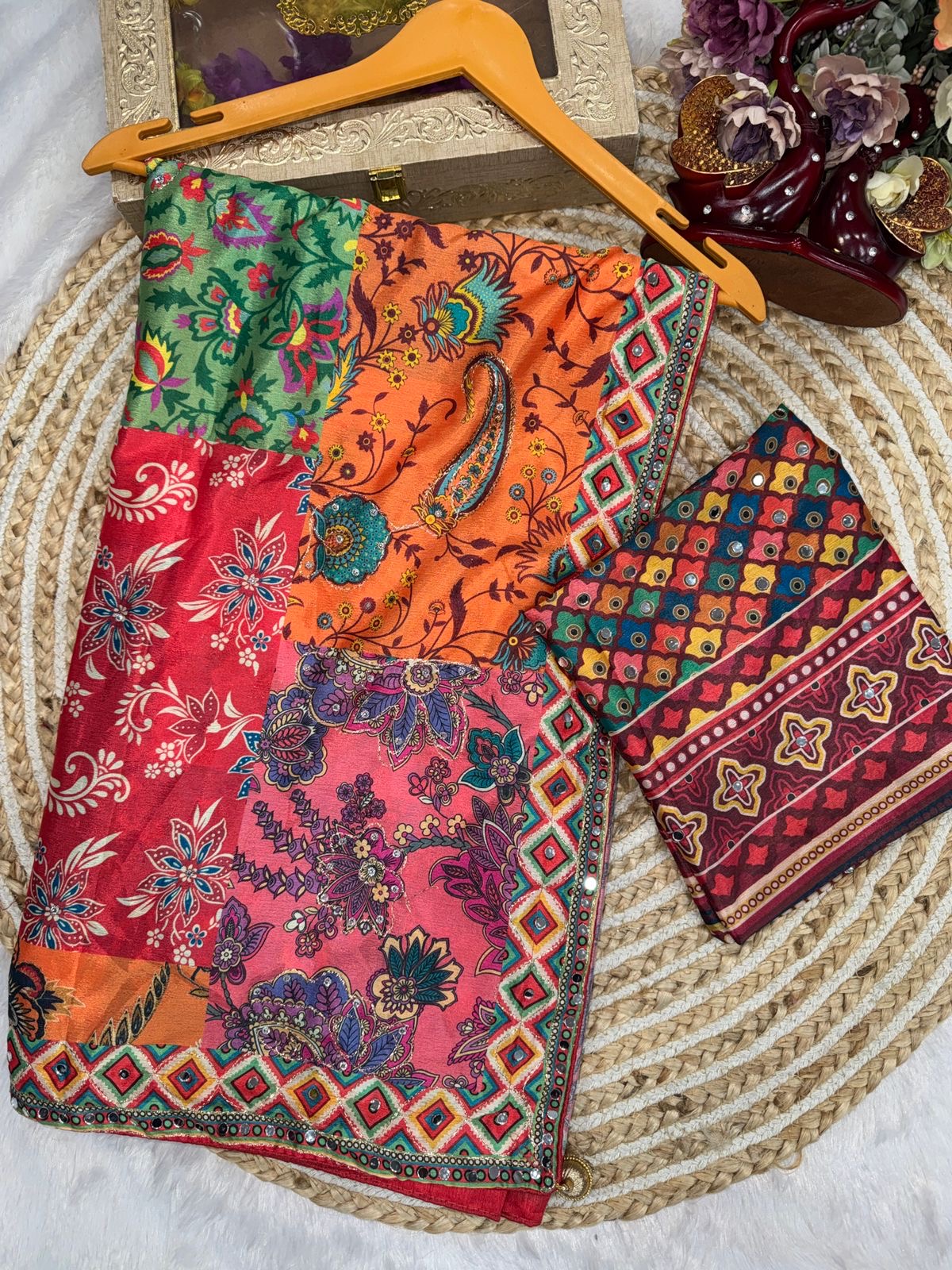 Soft Chinnon with beautiful print
