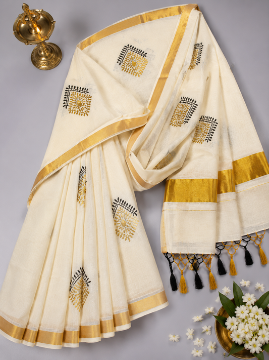 Kerala Cotton with square shape