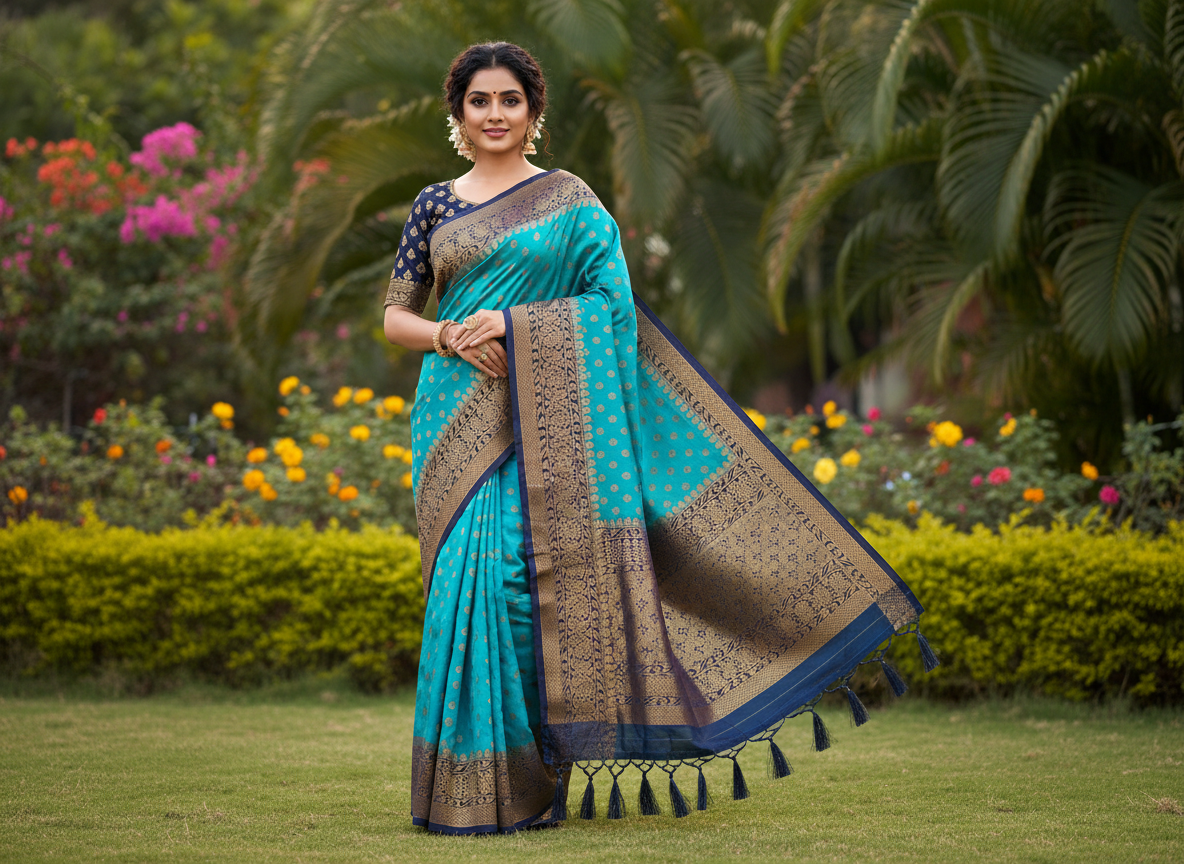 Banarasi Saree with small buttas