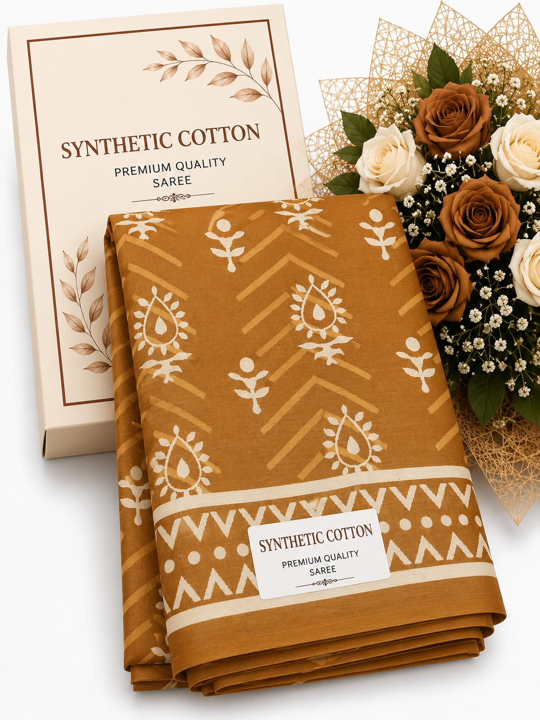 Synthetic Cotton brown print