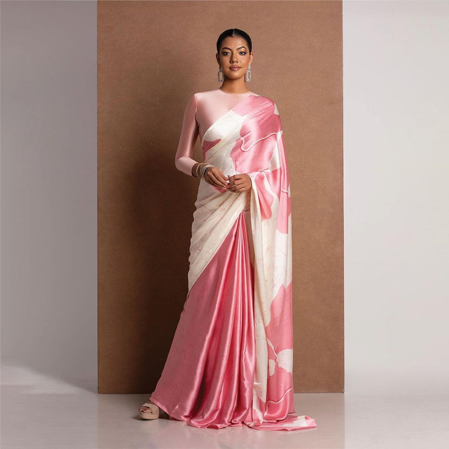 Gajji Modal silk- peach colour