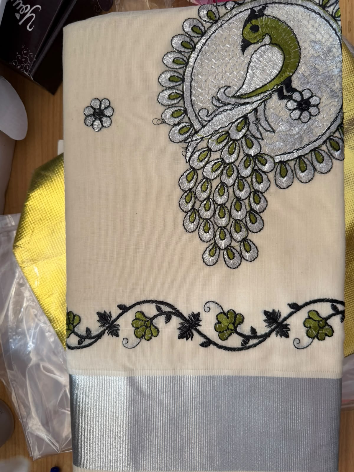 Kerala Cotton saree-9 - silver boarder