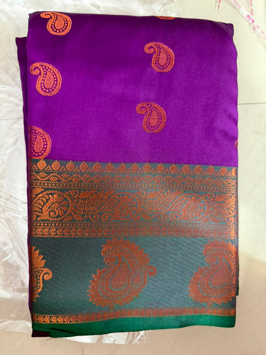 Viscose soft Silk Saree -8 -mango buttas