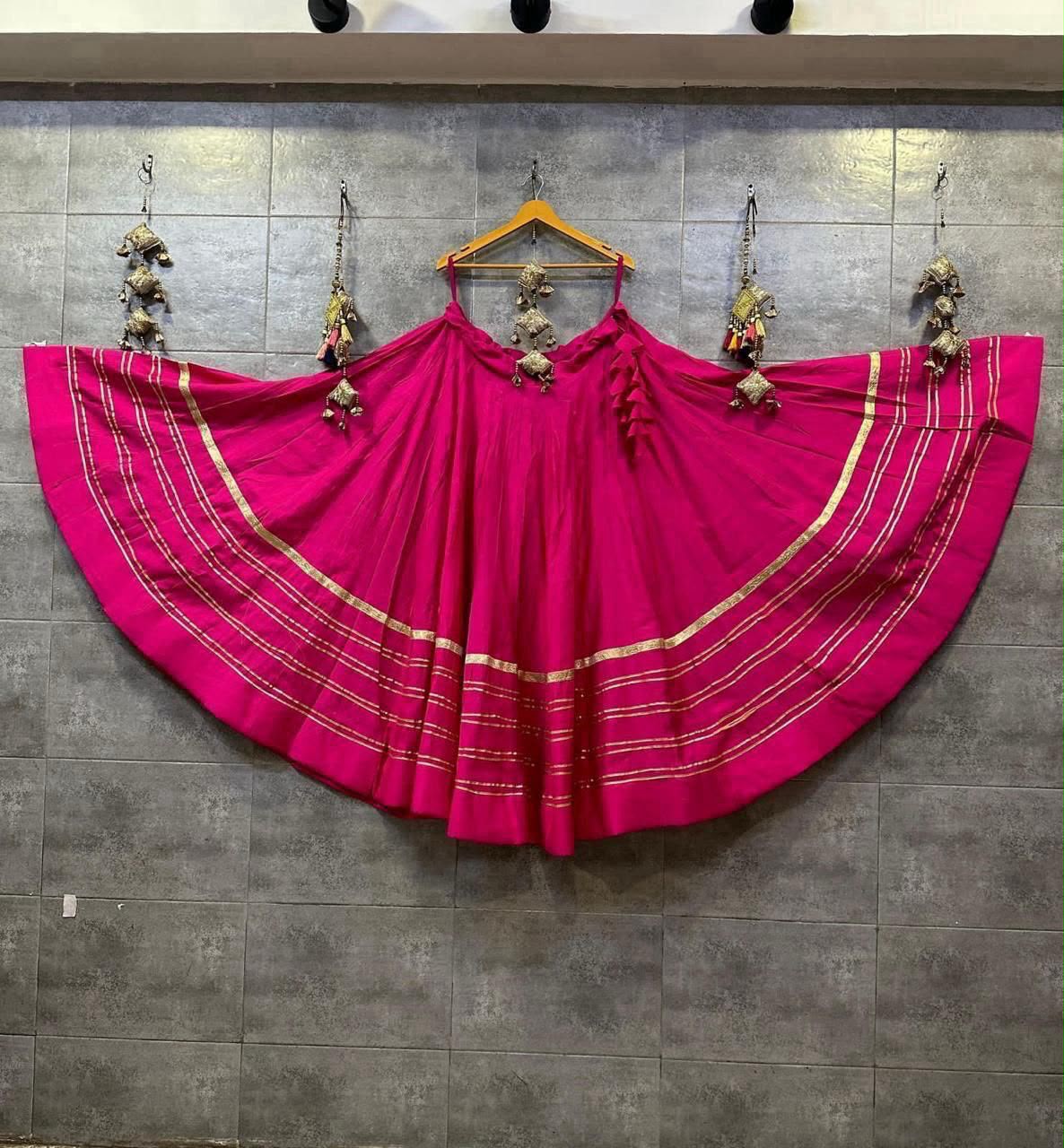 Garba Lengha with design -Pink