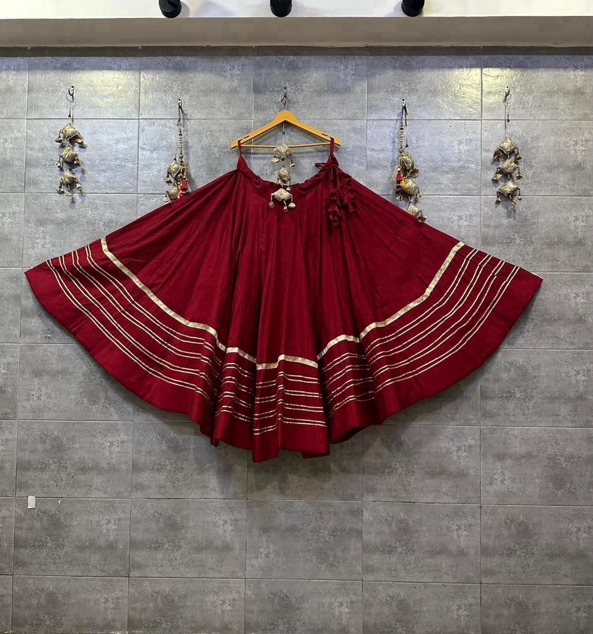 Garba Lengha with design -Marron