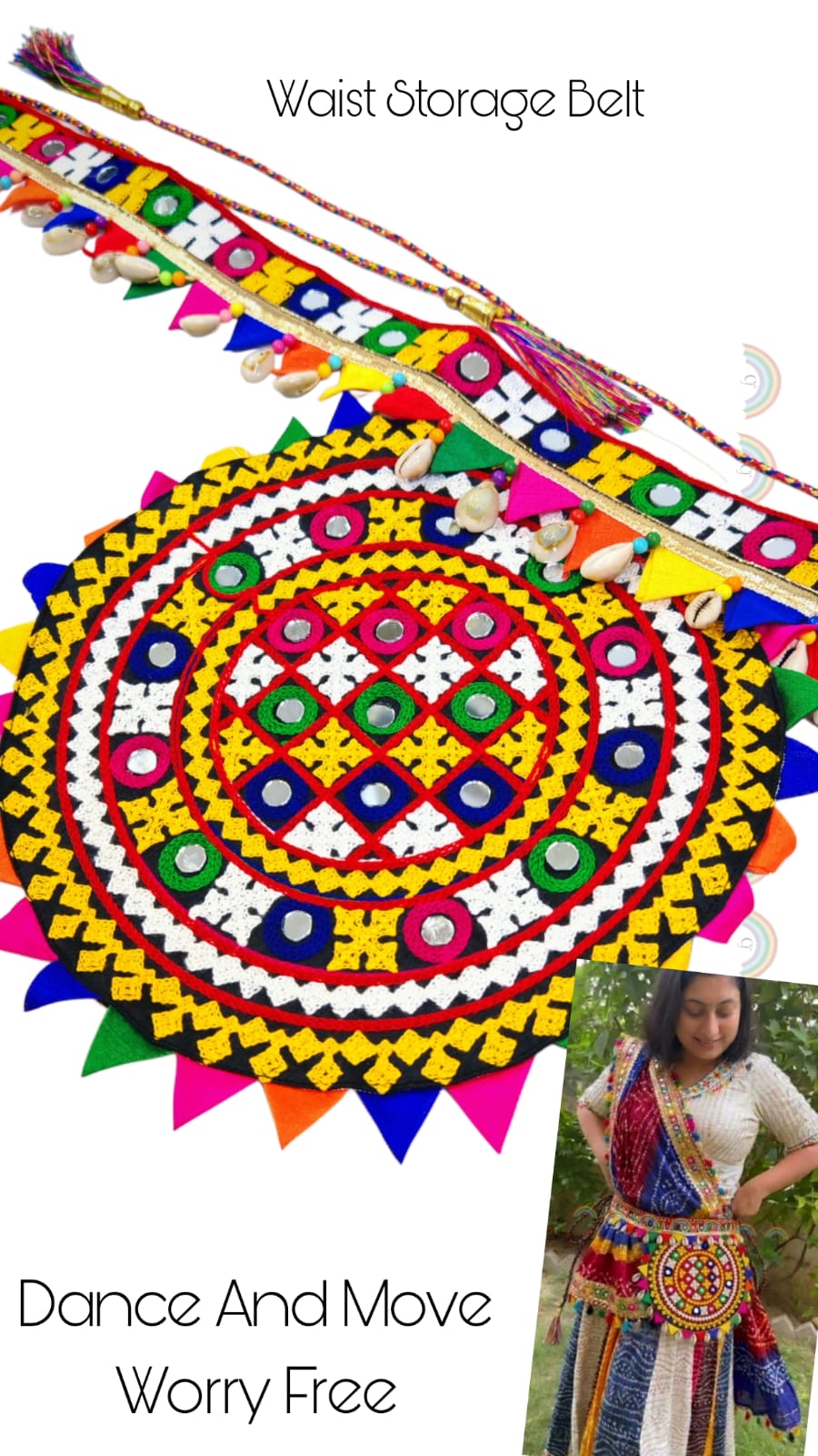 Garba kamar band with pouch