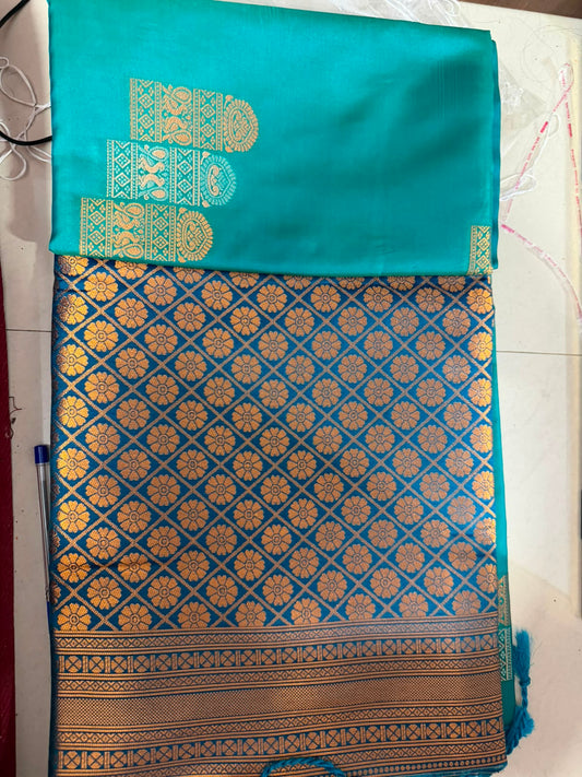 Viscose soft Silk Saree for Women- very rich boarder sky blue soft saree