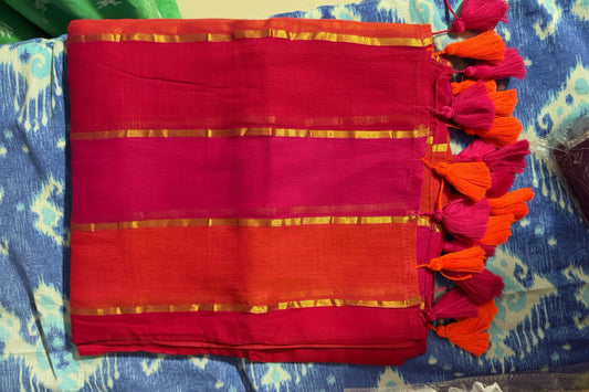 Onam special saree Mulcotton ~pink saree