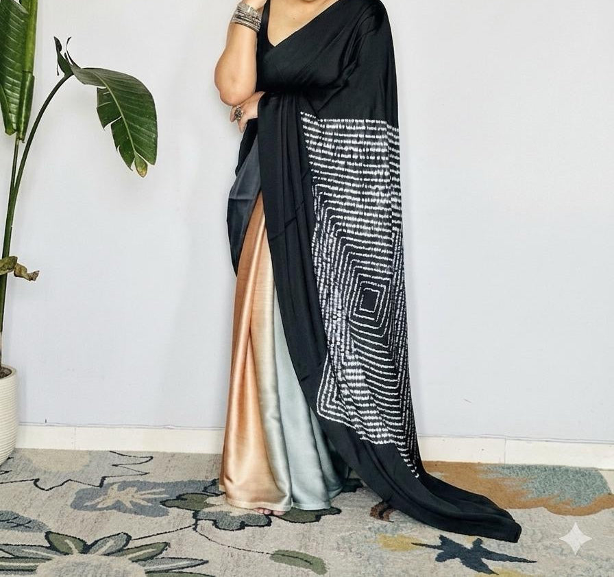Satin Silk -black- brown shades -7