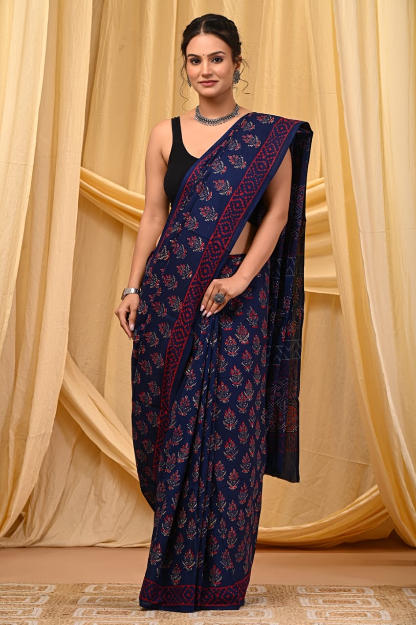 Handblock print cotton mogra