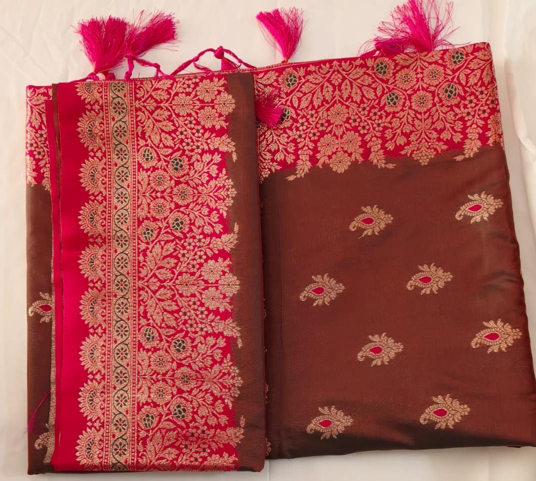 Banarasi Saree - shinning luxury rich boarder pink