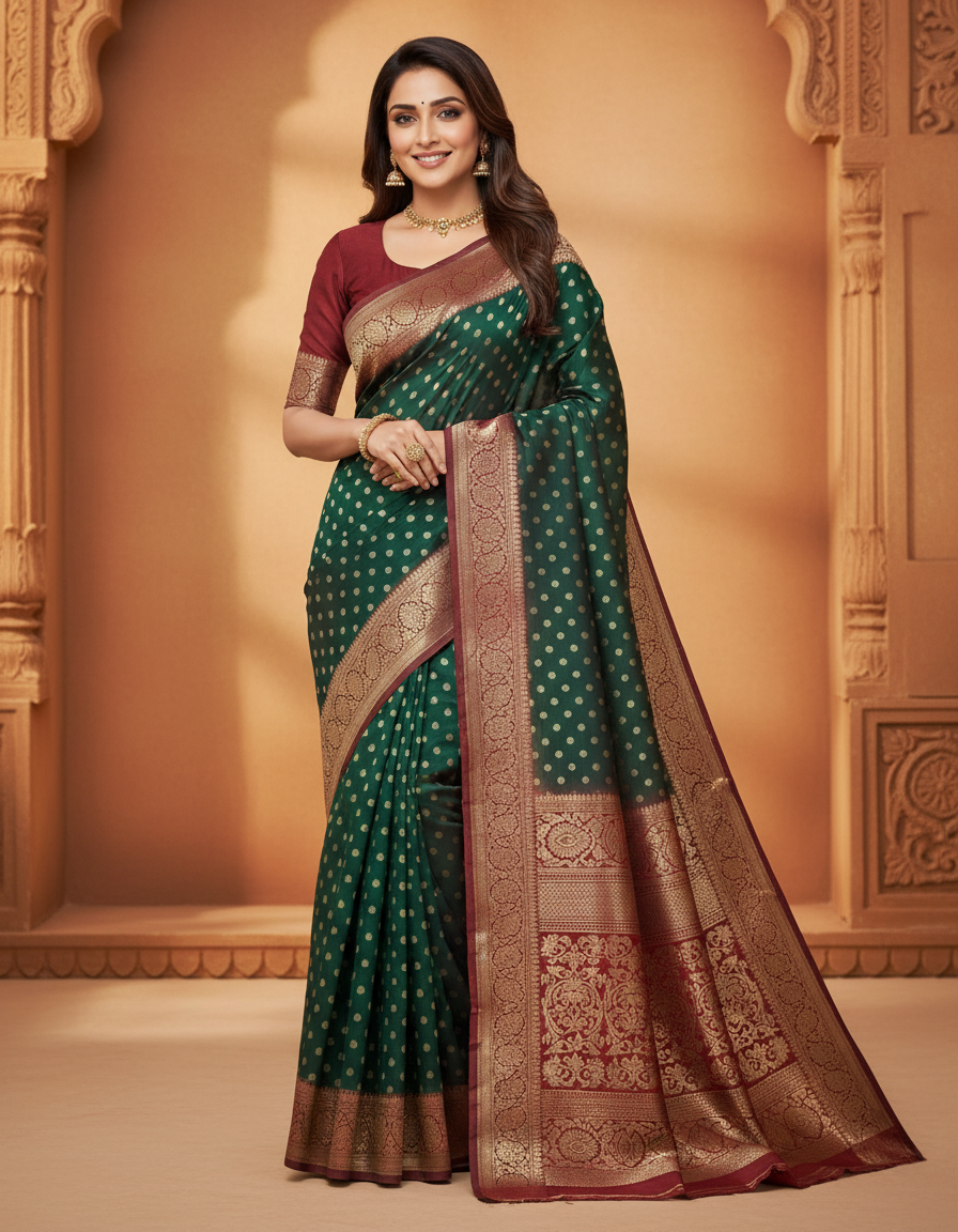 Banarasi Sari with small buttas