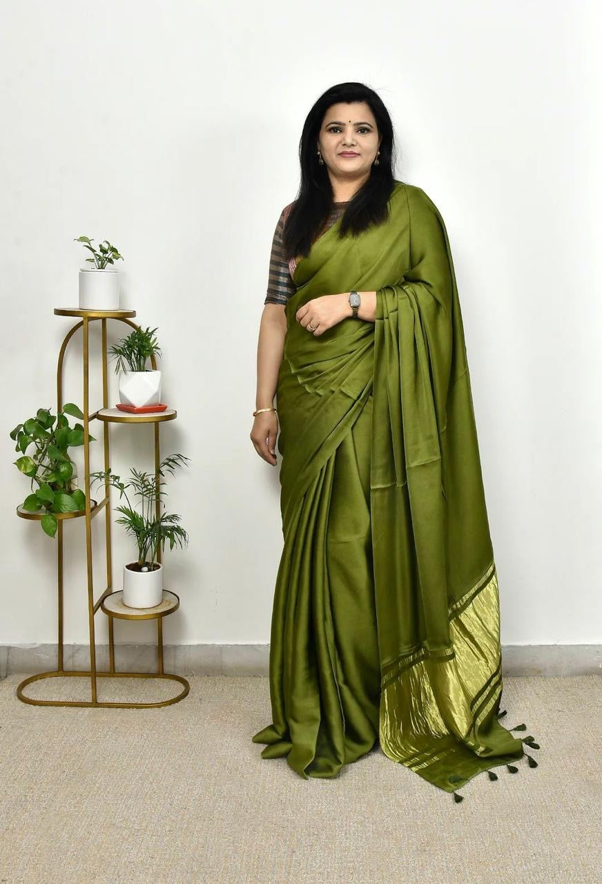 Pure modal silk green colour
