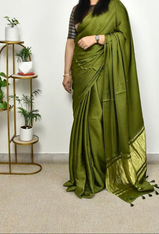 Pure modal silk green colour