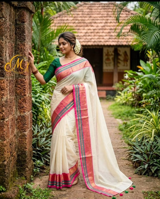 Onam special saree Mulcotton ~9