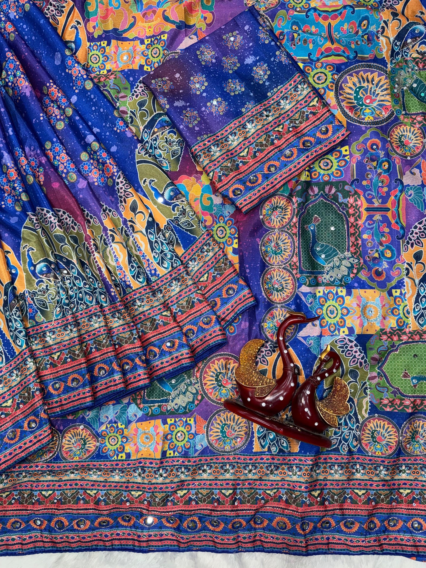 Soft Chinnon with beautiful print - blue