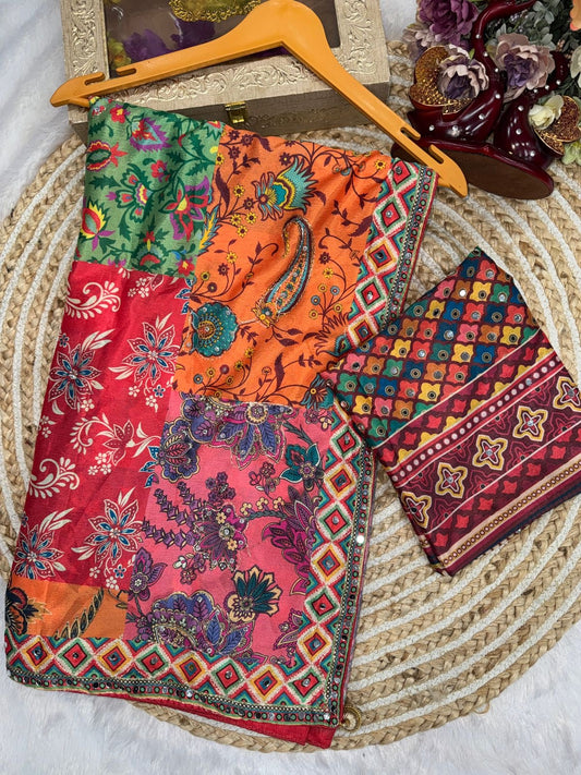 Soft Chinnon with beautiful print