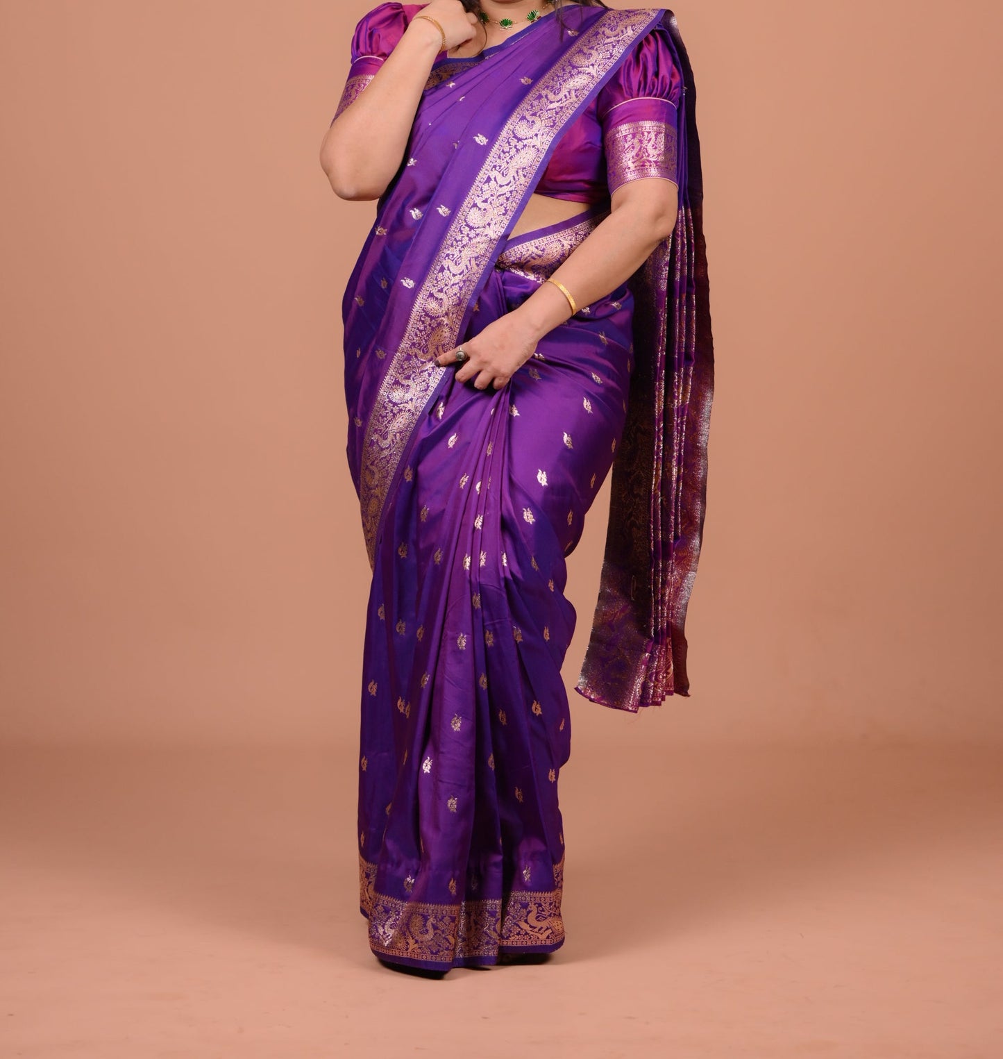 “Peshwai silk purple colour
