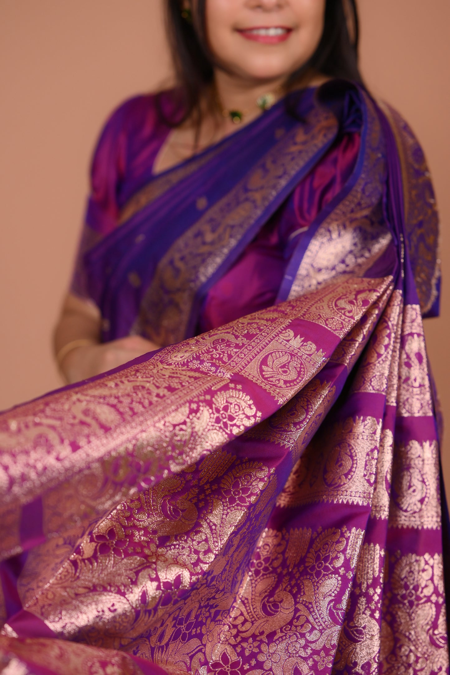 “Peshwai silk purple colour