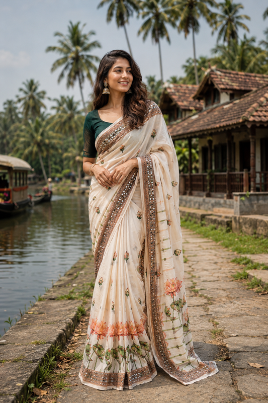 Kerala crep silk saree - Thamara Prabha 🌼