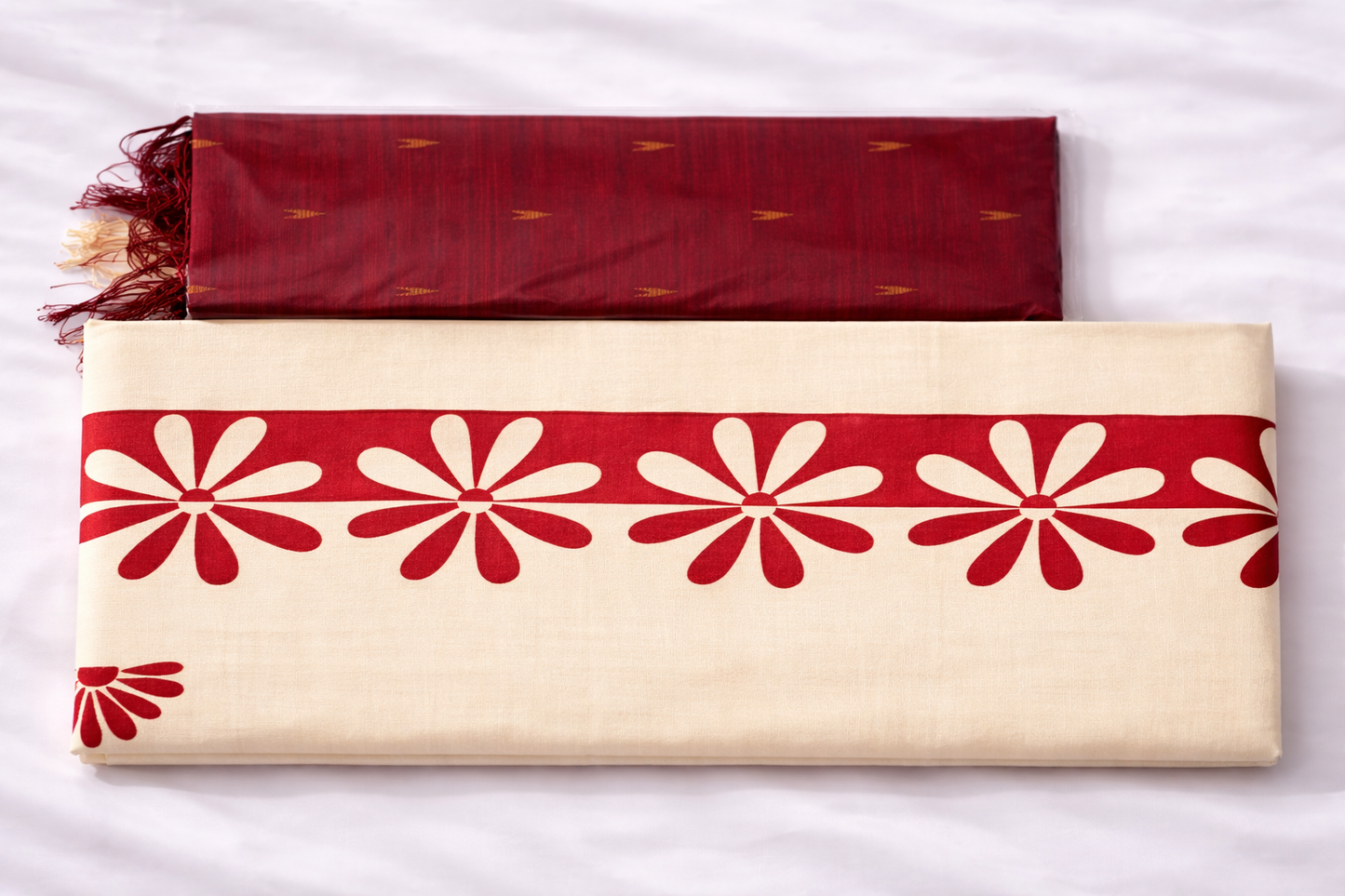 Kerala Cotton Flower Printed Sarees