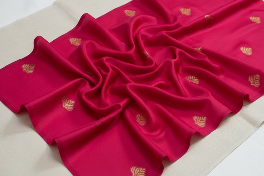 Mysore semi soft silk saree with peacock design -2  Pink shade very soft silk with small buttes.