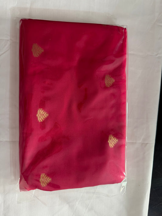 Mysore semi soft silk saree with peacock design -2  Pink shade very soft silk with small buttes.