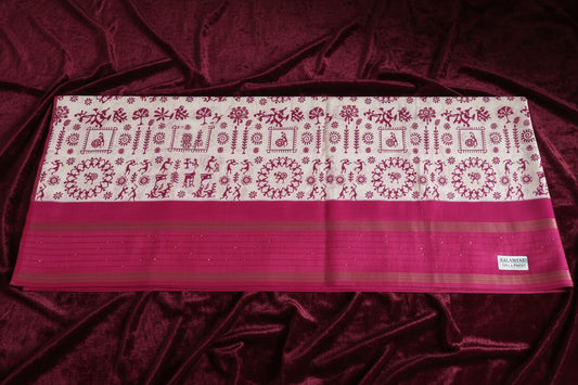 Kalamkari Dola Print saree