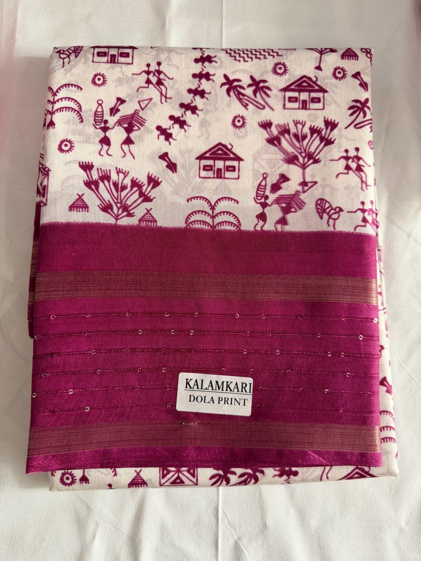 Kalamkari Dola Print saree