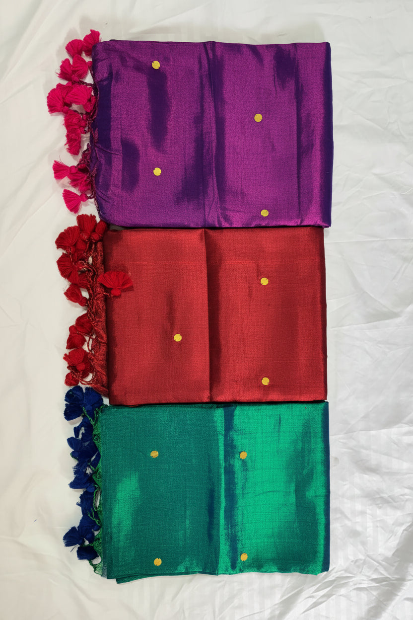 Kadhi Tissue Gini Saree - #peacock colour saree