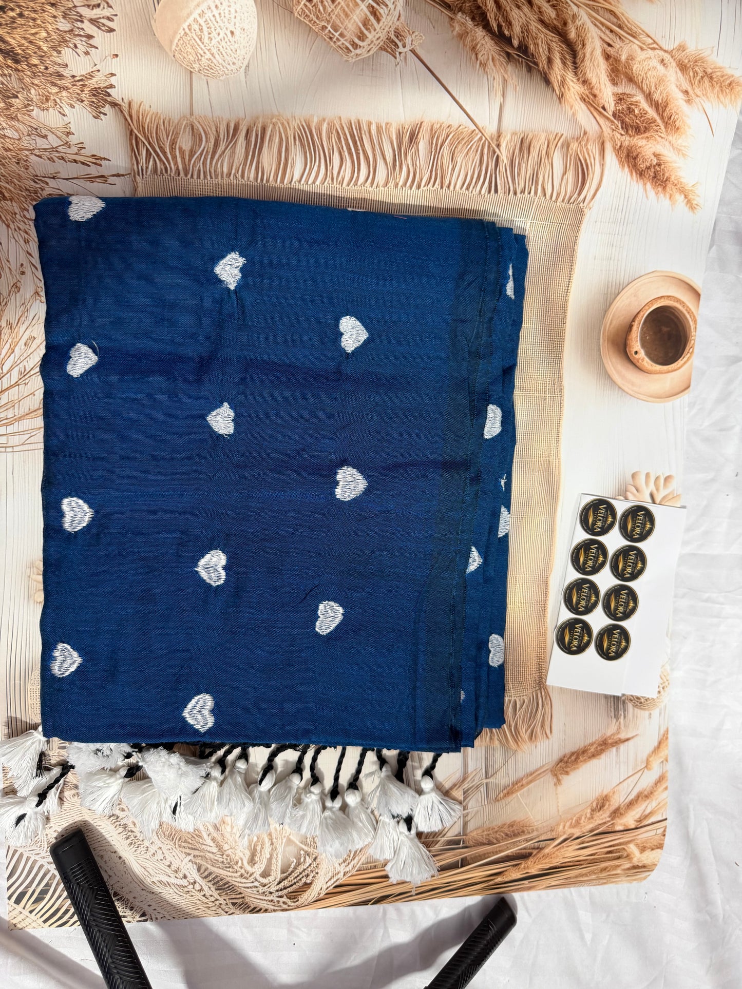 Kadhi Cotton saree- heart Print