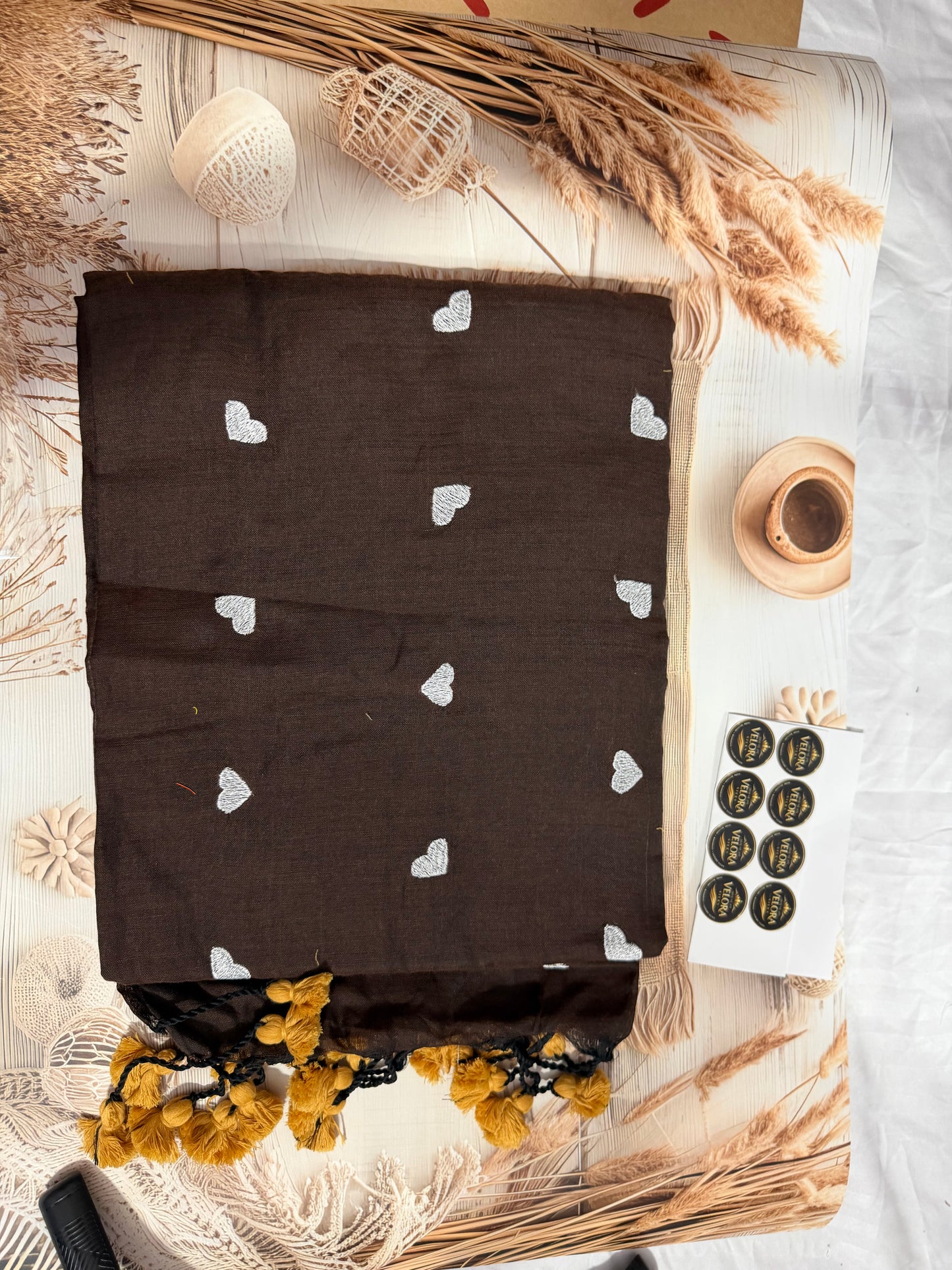 Kadhi Cotton saree- heart Print