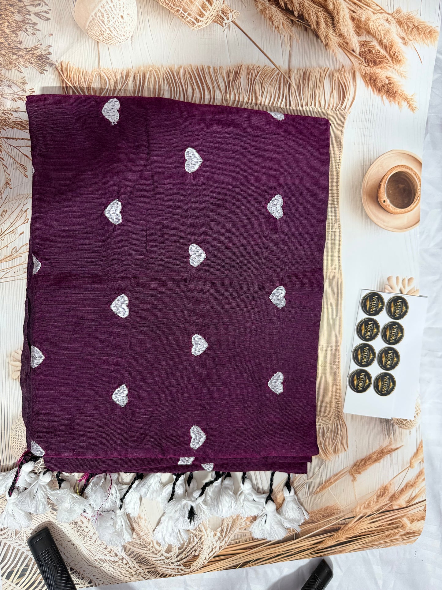Kadhi Cotton saree- heart Print