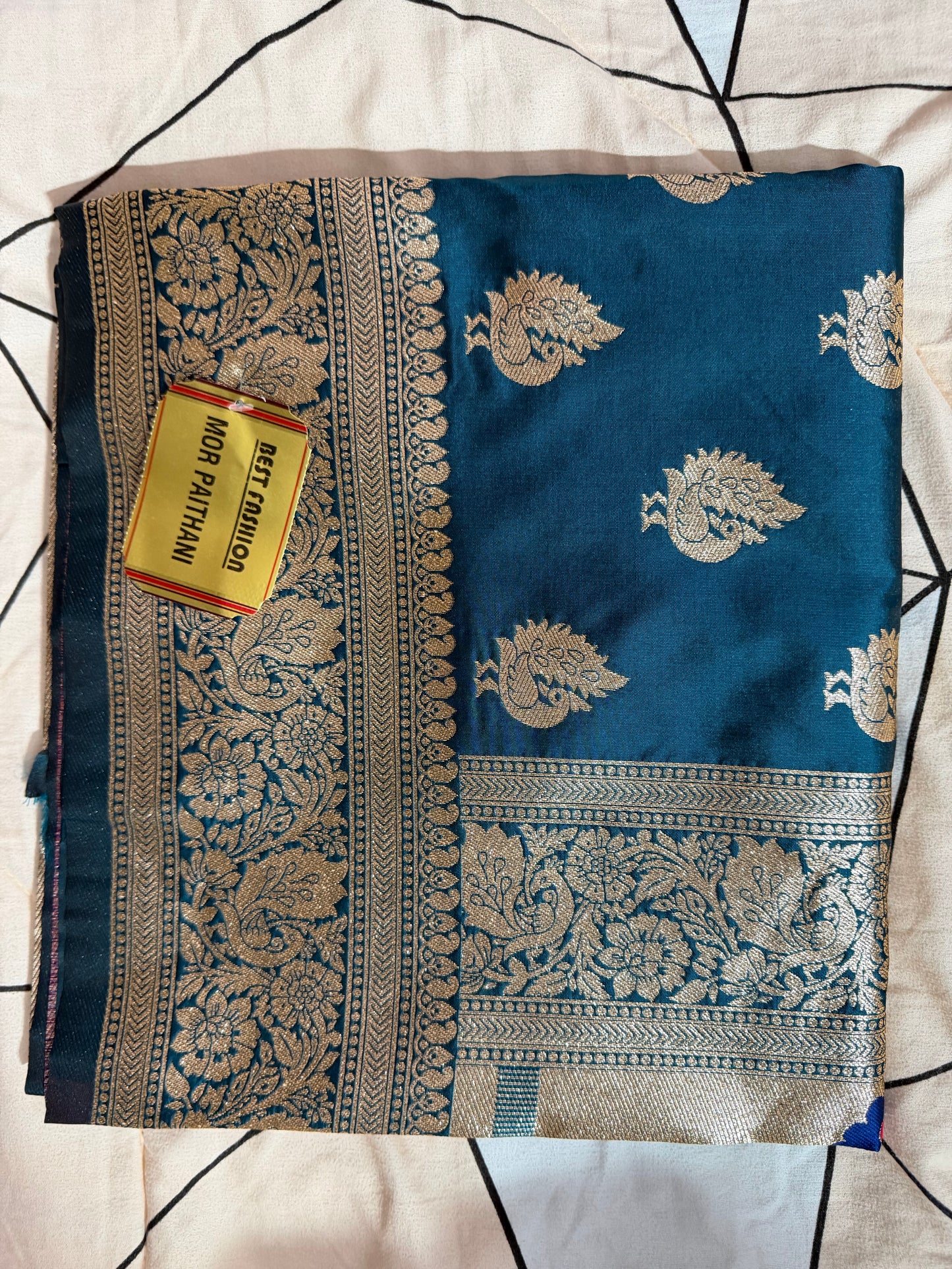 Designer Brocade All-Over Semi Silk Paithani Saree - Blue