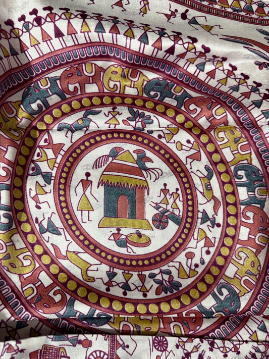 Kalamkari Dola Print saree Design - 2
