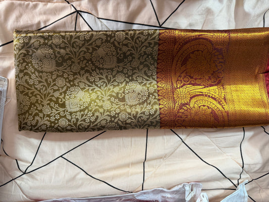 1 gram Gold Saree -Green