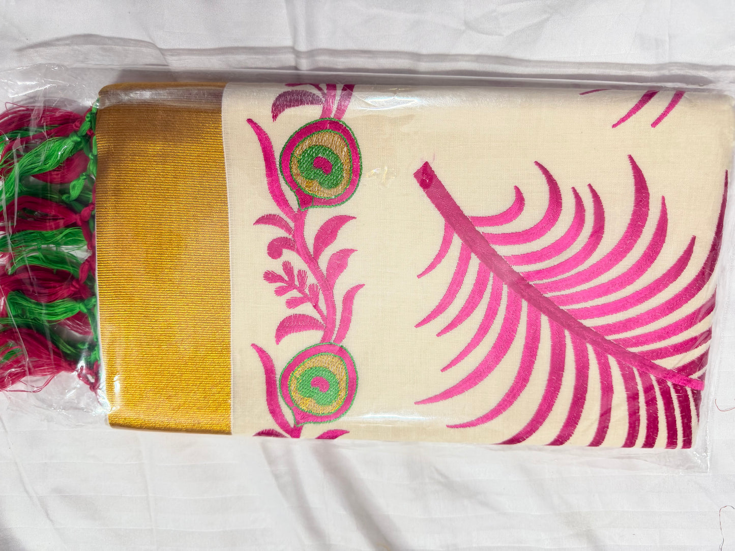 Kerala Cotton with pink