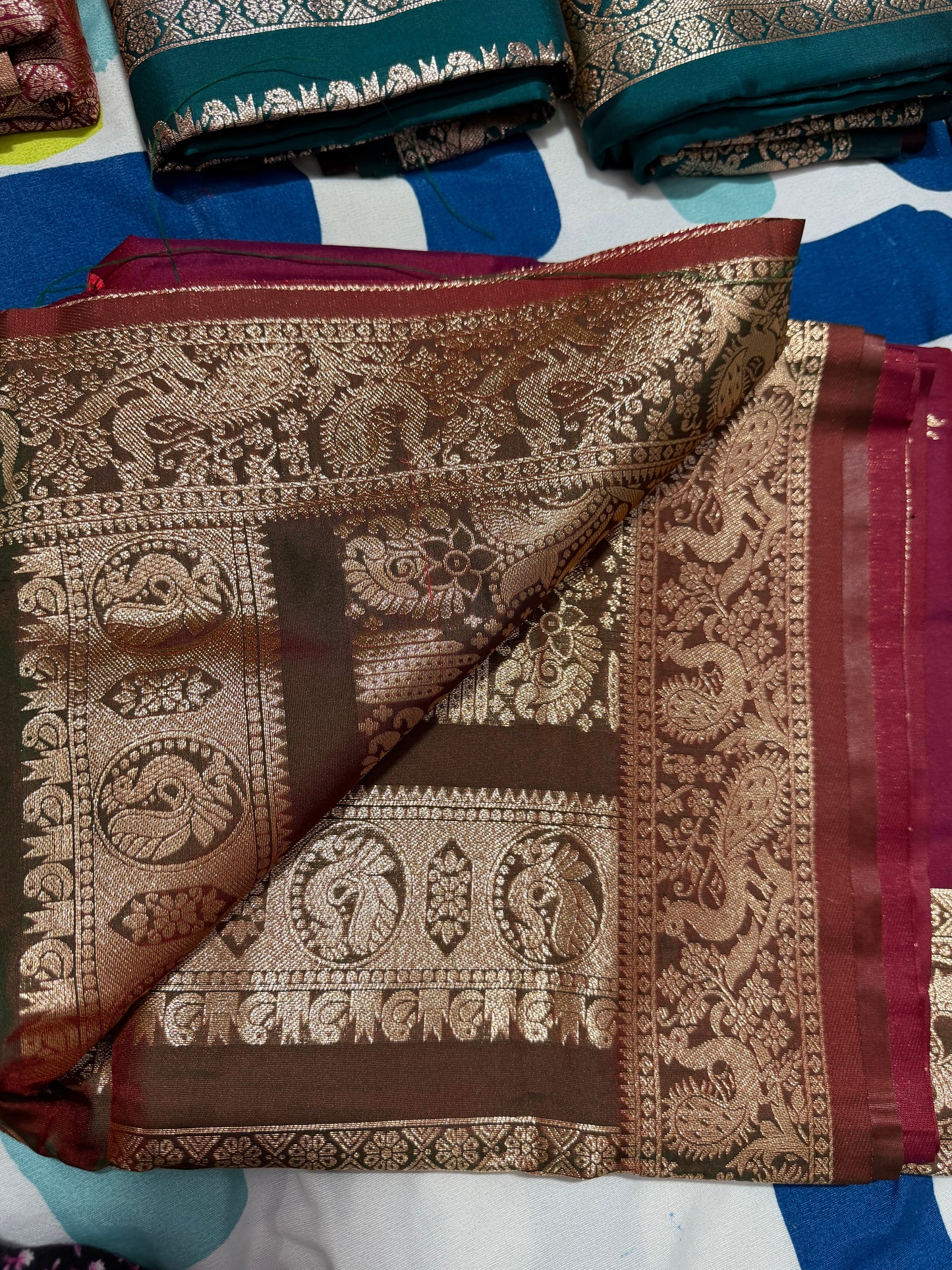 “Peshwai silk peacock design ❤️”- Maroon