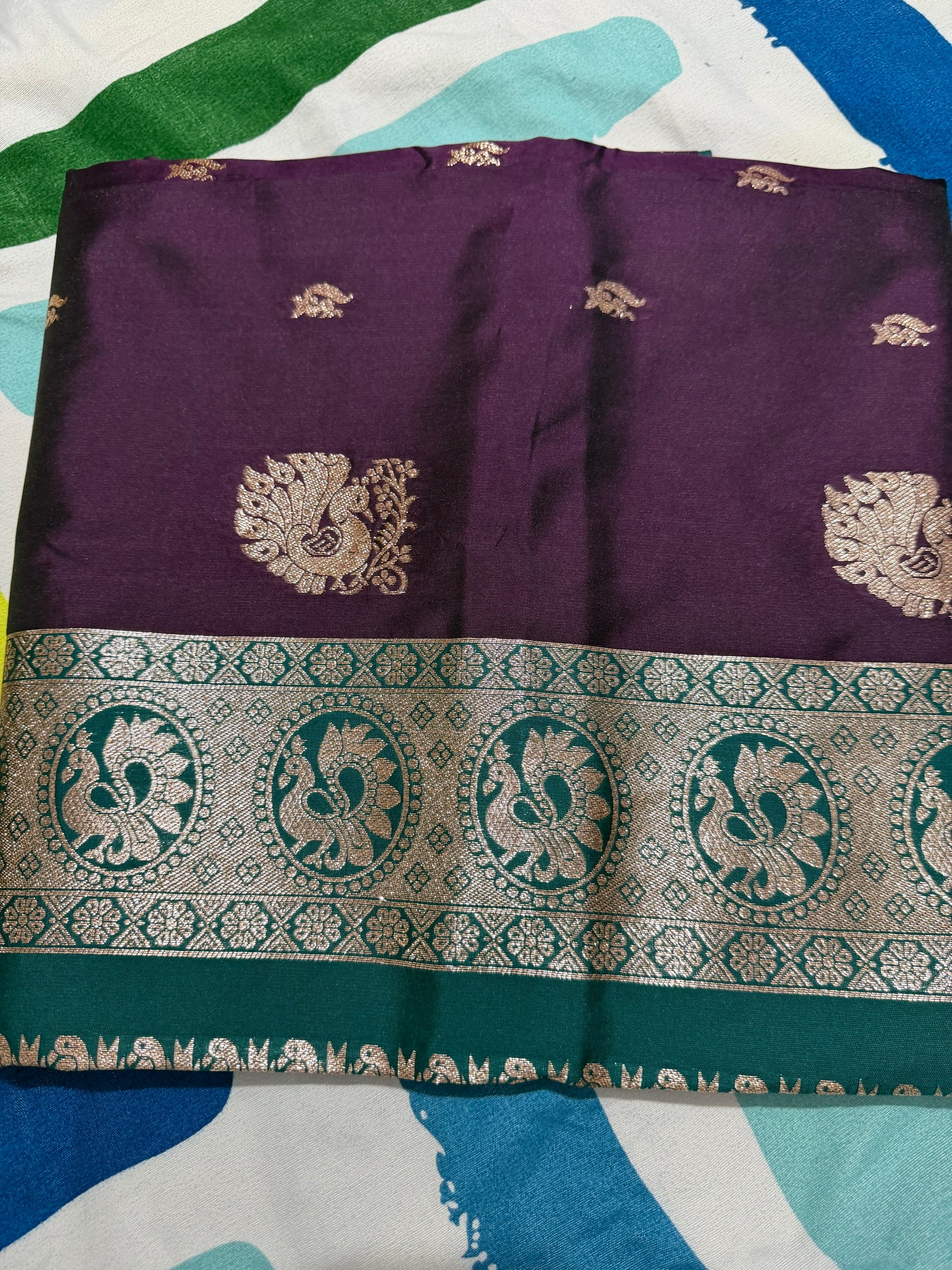 “Peshwai silk peacock design ❤️”- purple