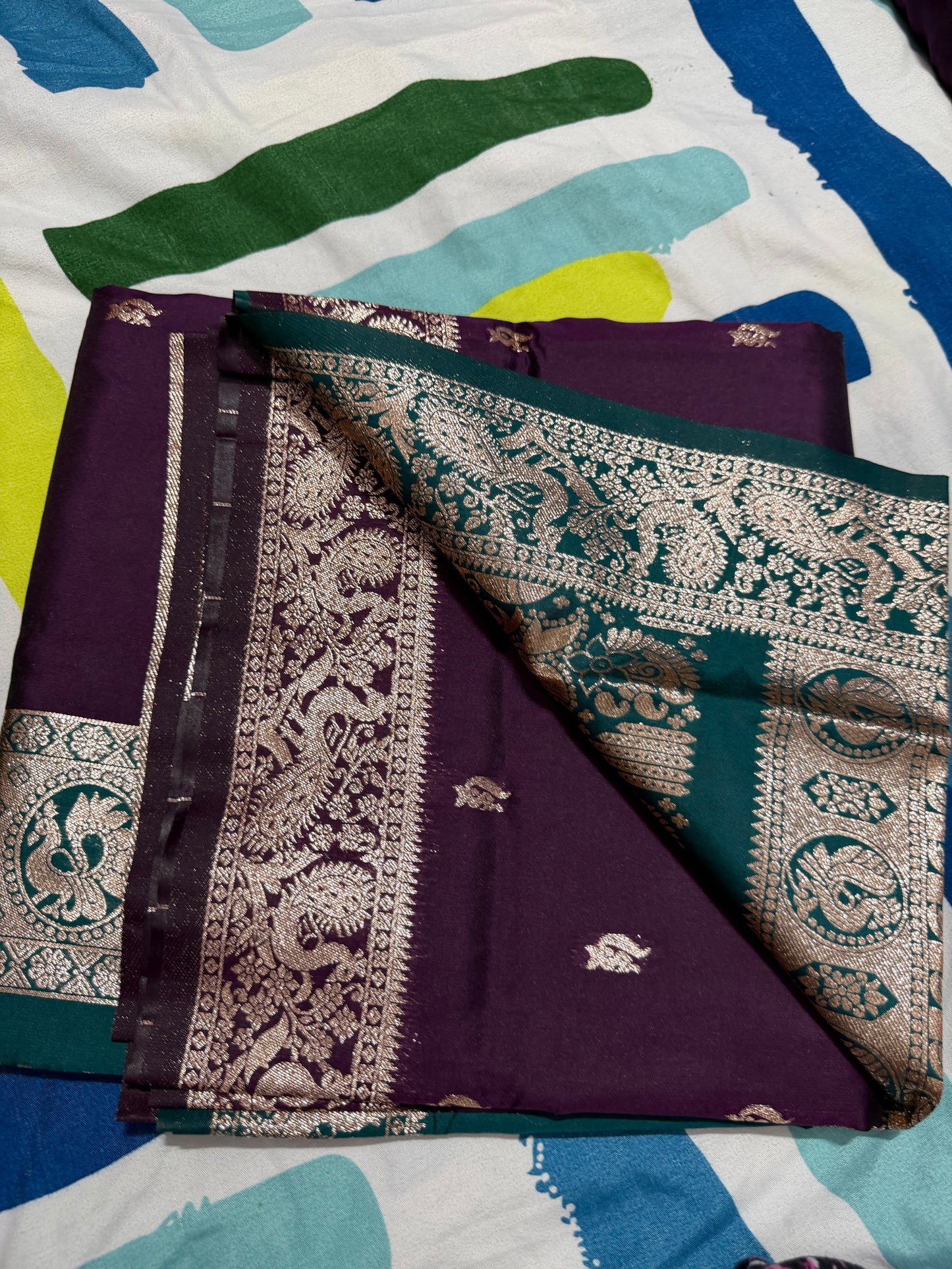 “Peshwai silk peacock design ❤️”- purple