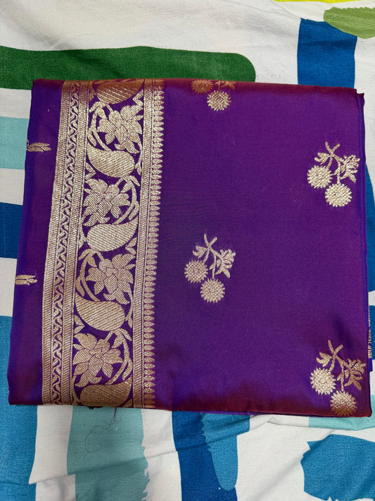 “Peshwai silk sarees are inspired by Maharashtra’s royal Peshwa tradition ❤️”- shinny purple