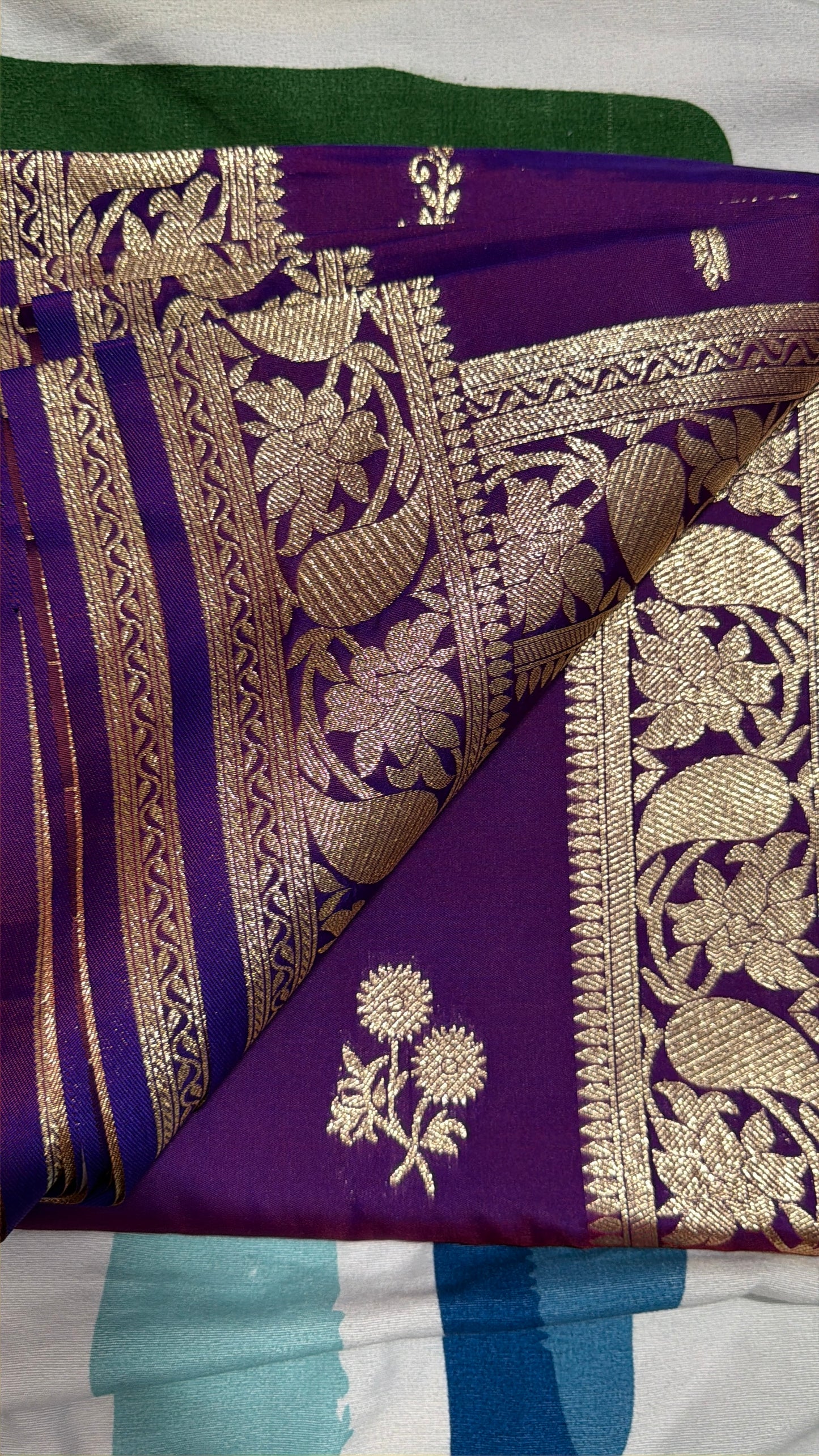 “Peshwai silk sarees are inspired by Maharashtra’s royal Peshwa tradition ❤️”- shinny purple