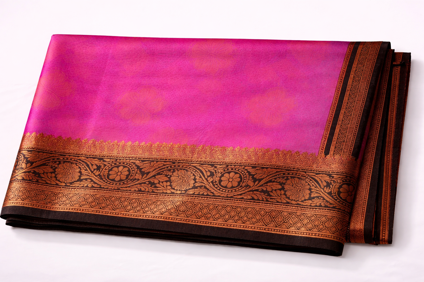 Mysore Silk Saree - luxury - Pink and brown shade