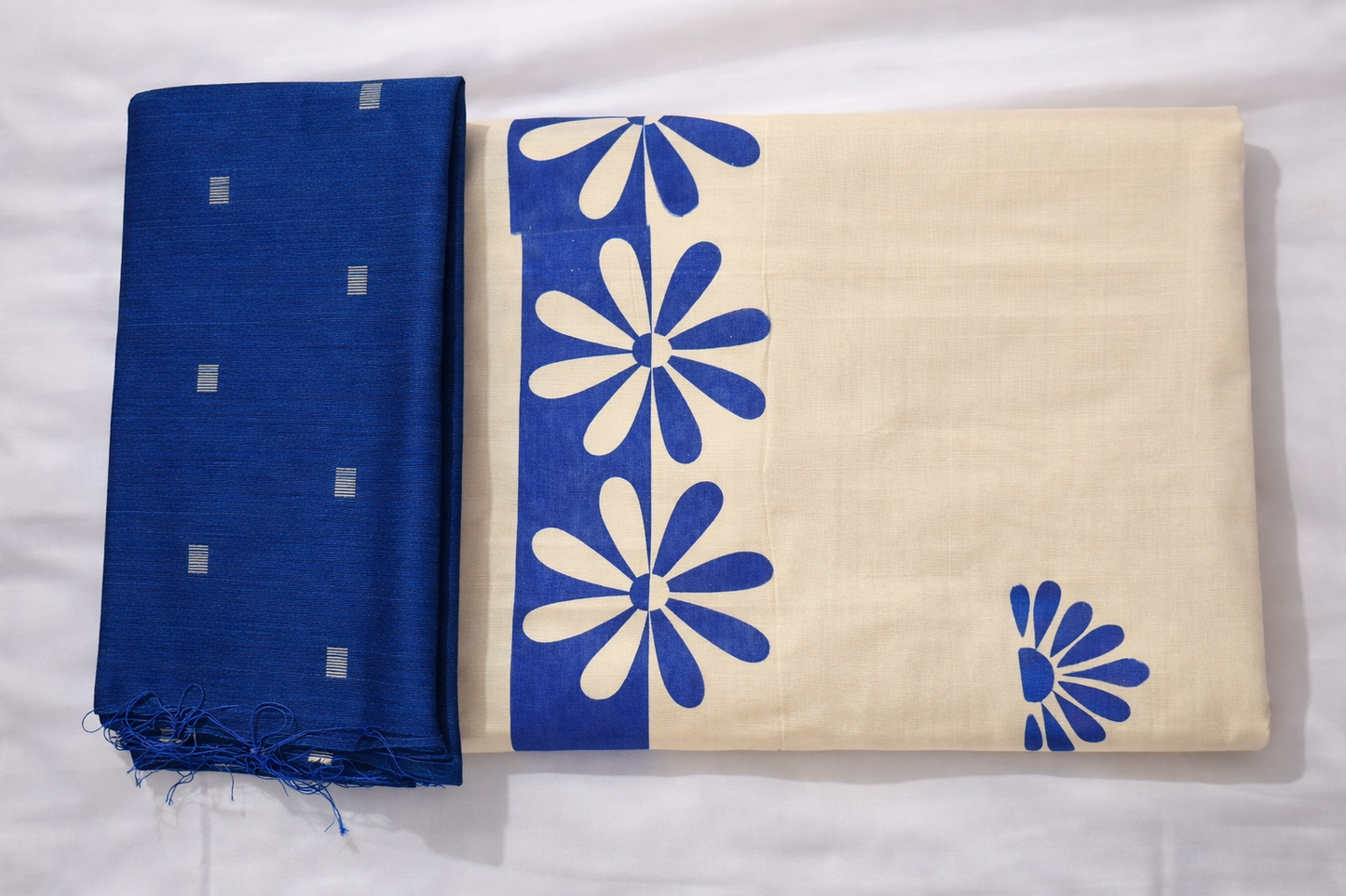 Kerala Cotton Flower Printed Sarees