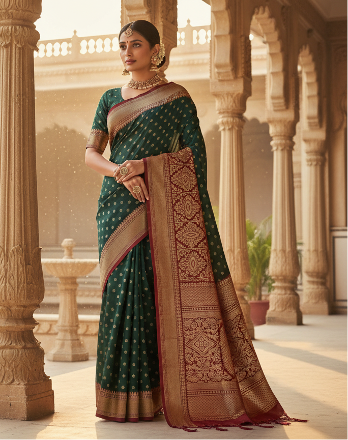 Banarasi Sari with small buttas