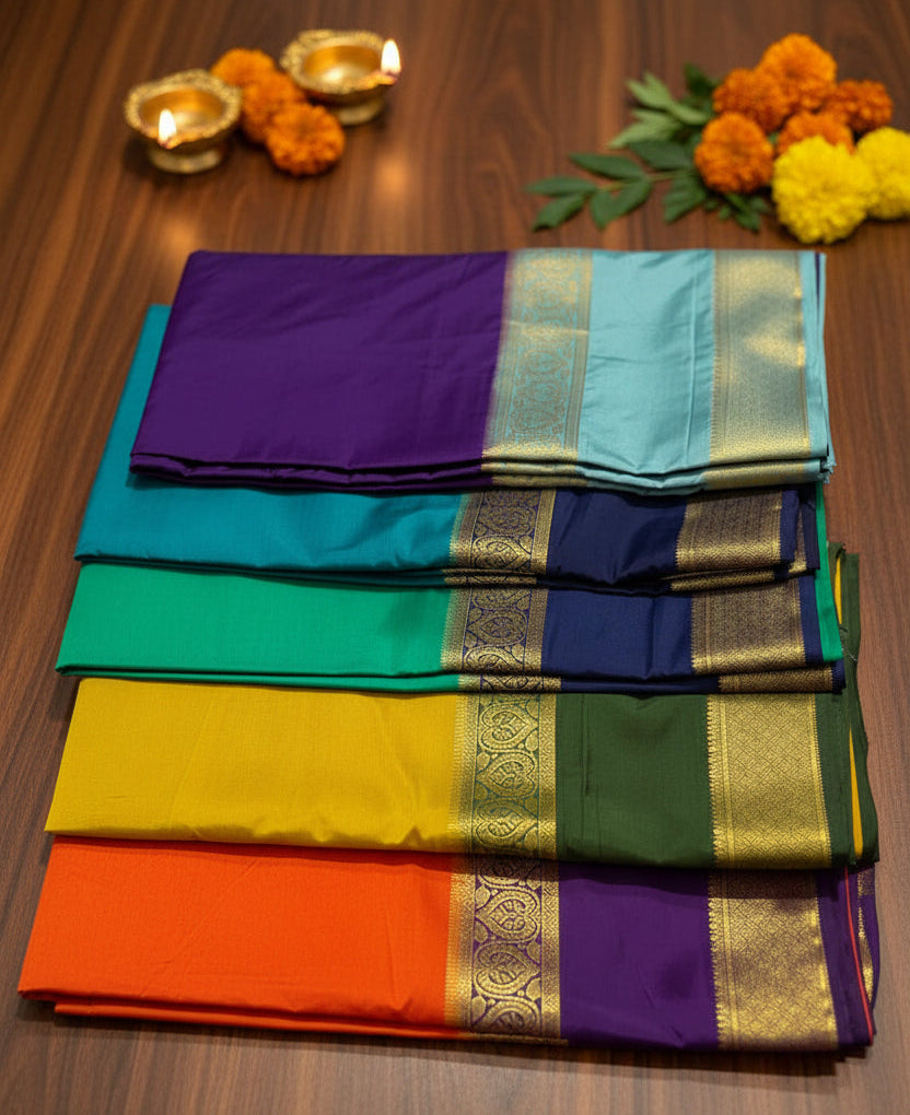 Mysore semi crepe silk saree-3- with  Bendex Boarder