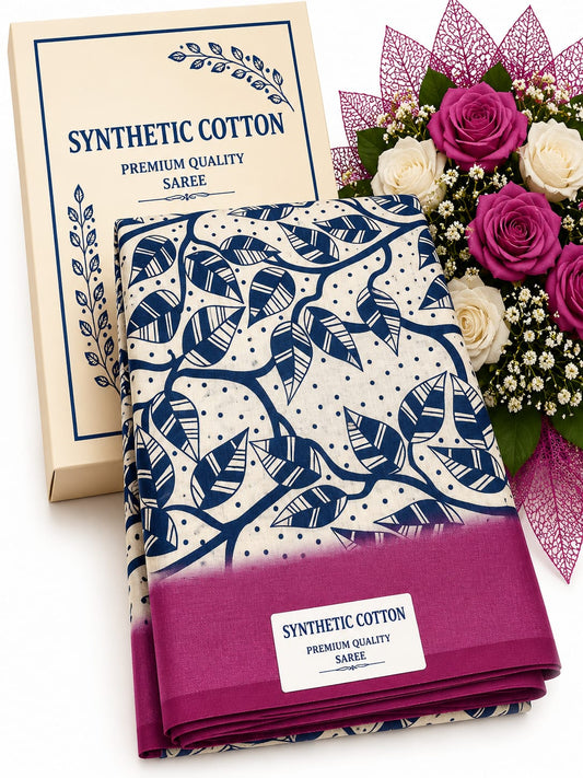 Synthetic Cotton-  wine leaf design