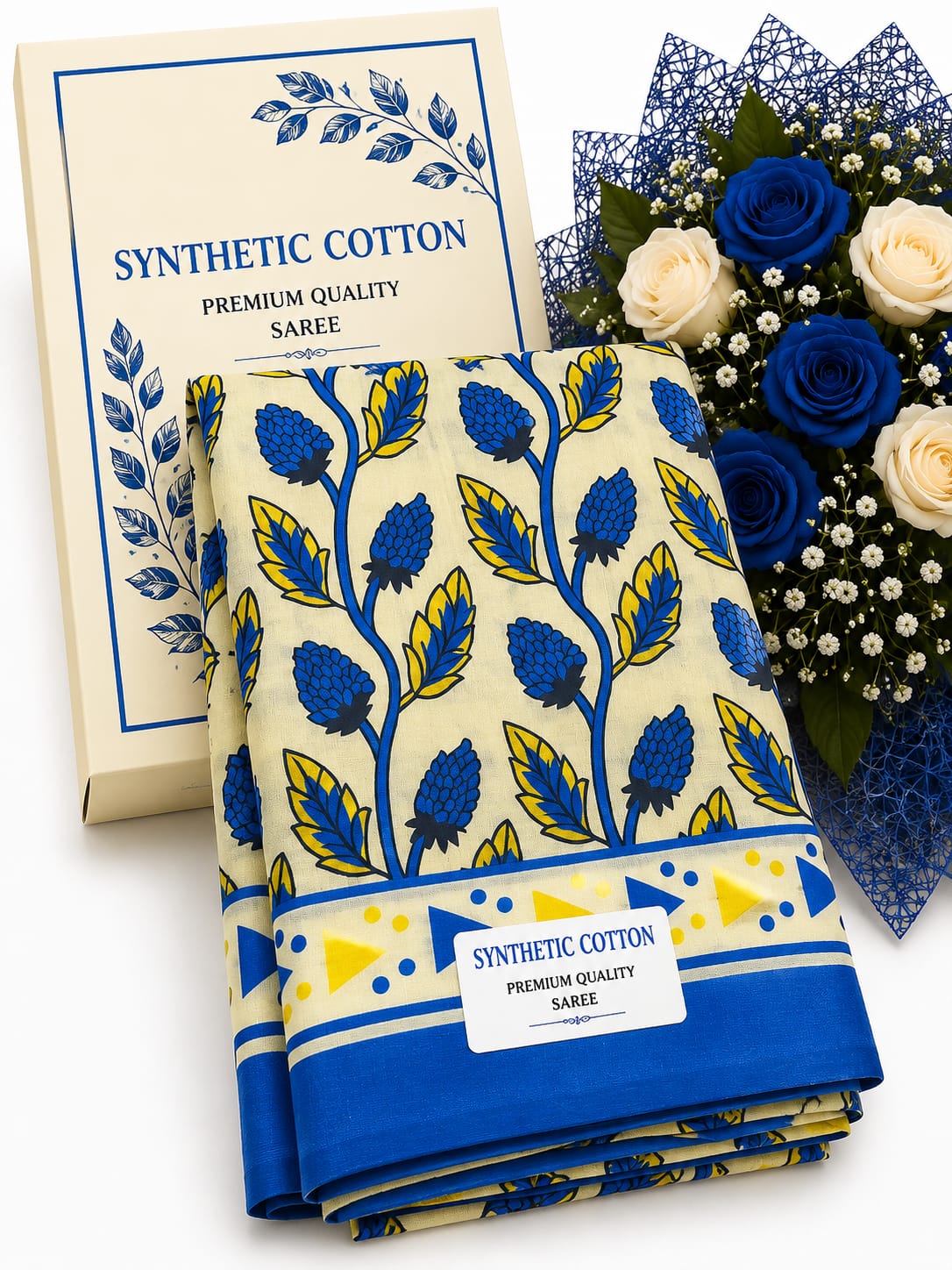 Synthetic Cotton blue print