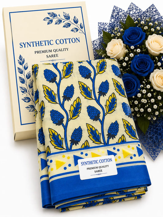 Synthetic Cotton blue print